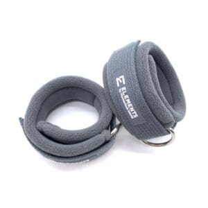 Pair of black Jumbo Pilates Cuffs with thick fleece lining for heavy springs