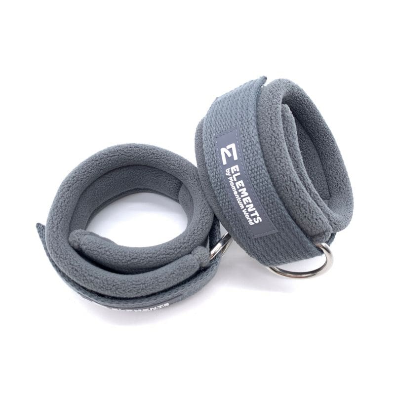 JUMBO Grey Ankle Cuffs fleece lining ELEMENTS Pair of black Jumbo Pilates Cuffs with thick fleece lining for heavy springs