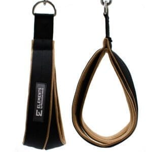 Medium Double Loops for Gyrotonic, black with beige cotton mix lining