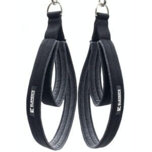 ELEMENTS Pilates Double Loop straps with cotton lining in grey colour with D ring