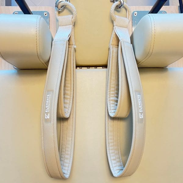 Wipeable Pilates Double Loops in Sand colour with rope connections