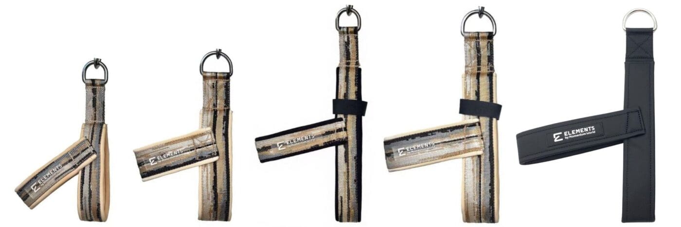 ELEMENTS® Pilates Y Loop straps size comparison for studio and personal use