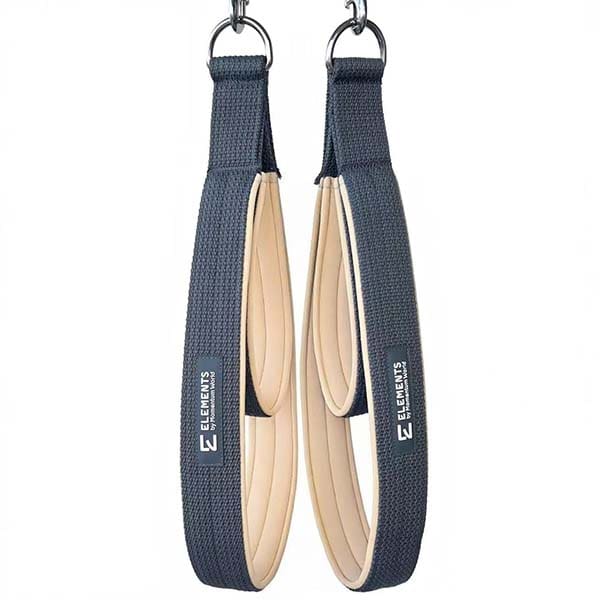 pilates-loop-and-roll-grey-beige Product photo ELEMENTS Pilates double loop straps in Grey with Beige colour neoprene lining